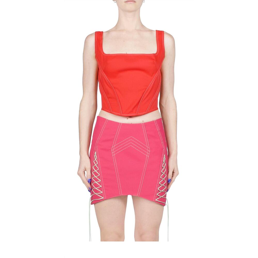 NEW PRISCAVERA sleeveless corset top in chili